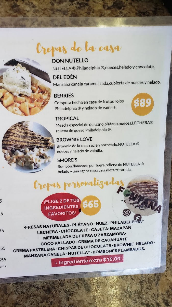 Fontana Café - Av. Venecia Menu - Image 2